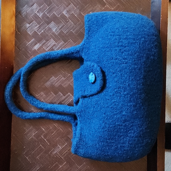 Accessories - Teal handmade boiled wool purse 👛
